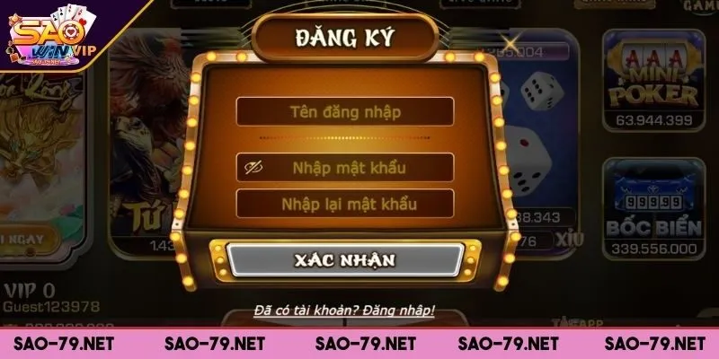 Truy cập vào sân chơi để tạo tài khoản